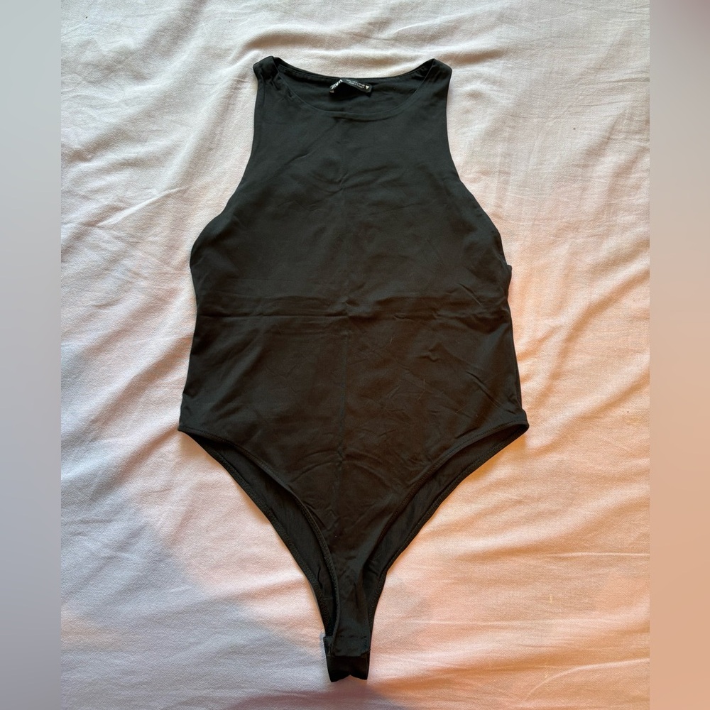 Zara Black Bodysuit Minimalist Design, Size L